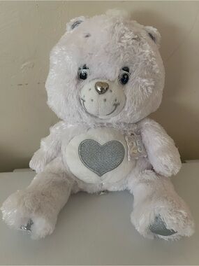 Care Bears 2007 Tenderheart Plush 12" White Silver 25 Years of Caring Cute